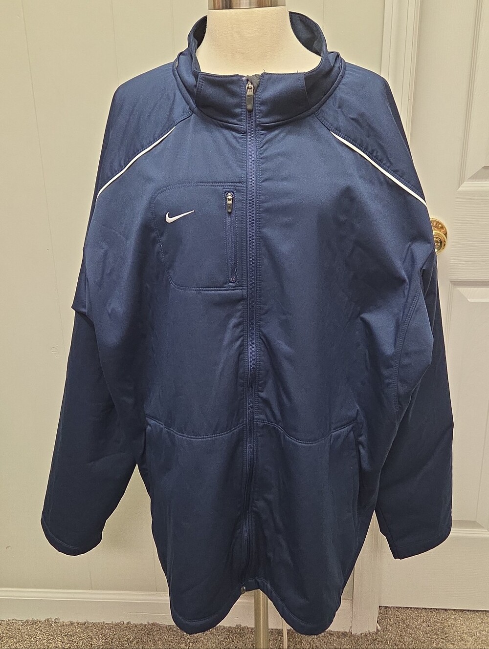 NIKE Womens Fleece-lined  Navy Performance Waterproof Jacket Size 3XL No Hood